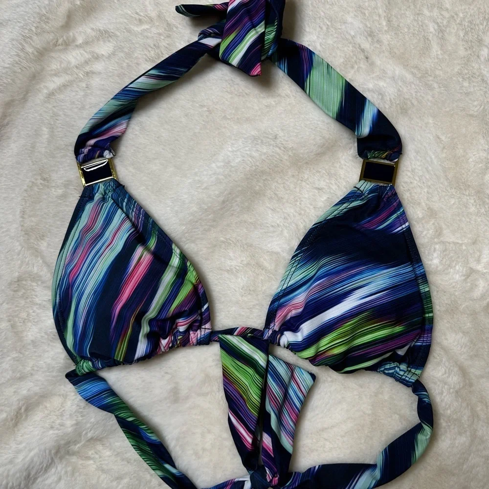 La Blanca Multicolor Striped Bikini Top